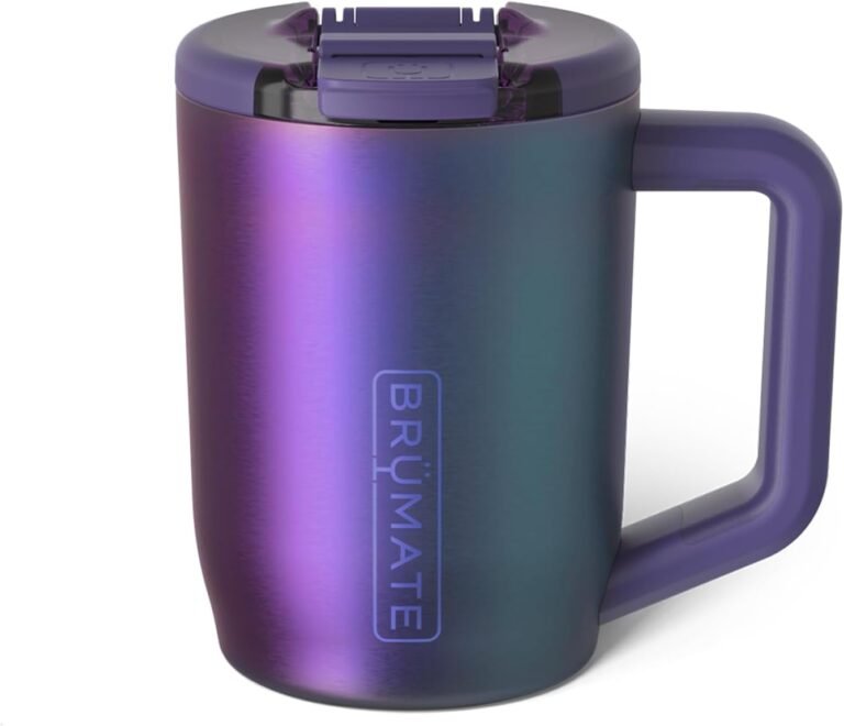 BrüMate Müv – 15oz 100% Leak Proof Insulated Coffee Mug with Handle & Lid – Stainless Steel Coffee Travel Mug – Double Walled Coffee Cup (Dark Aura)